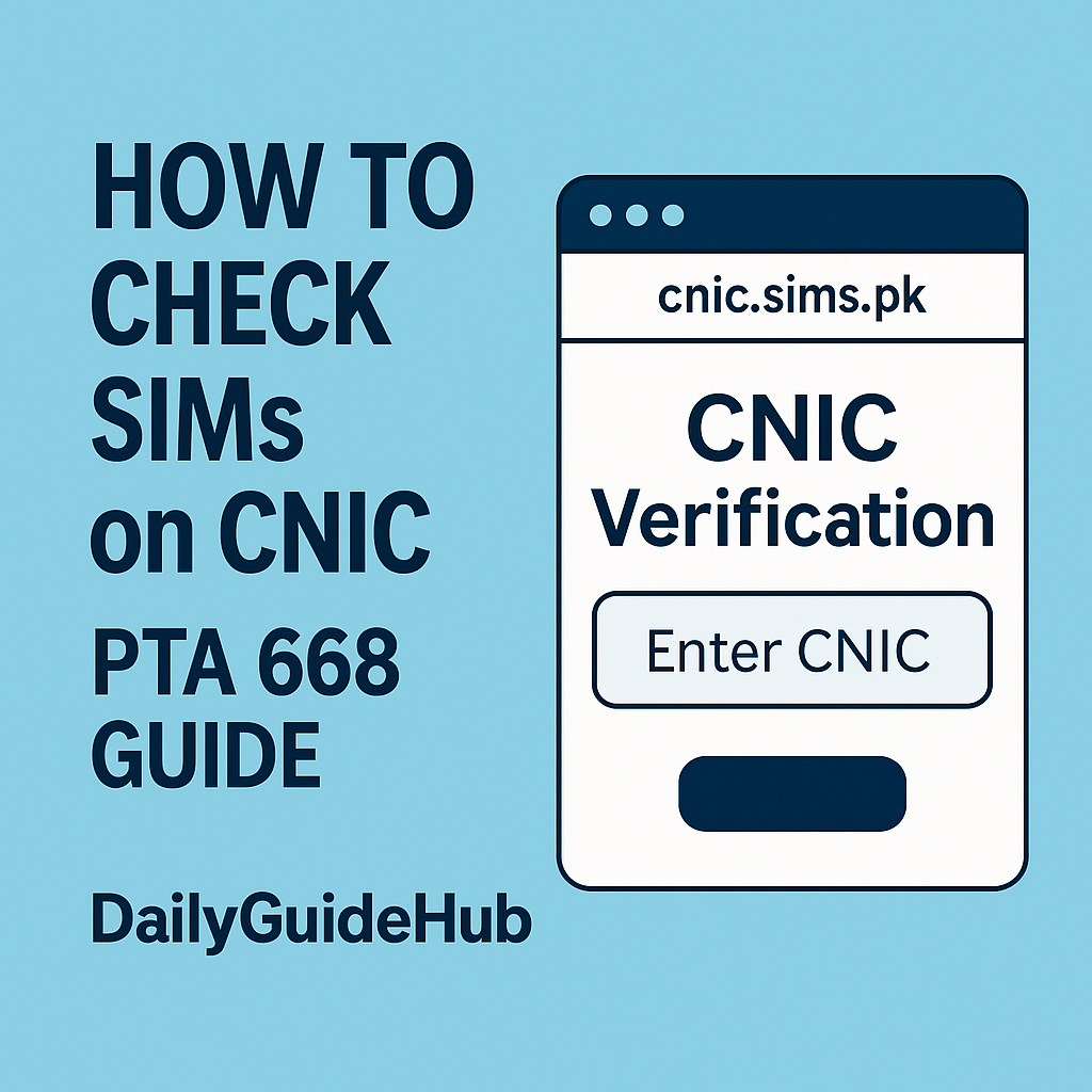 Check SIMs on CNIC via PTA official website cnic.sims.pk